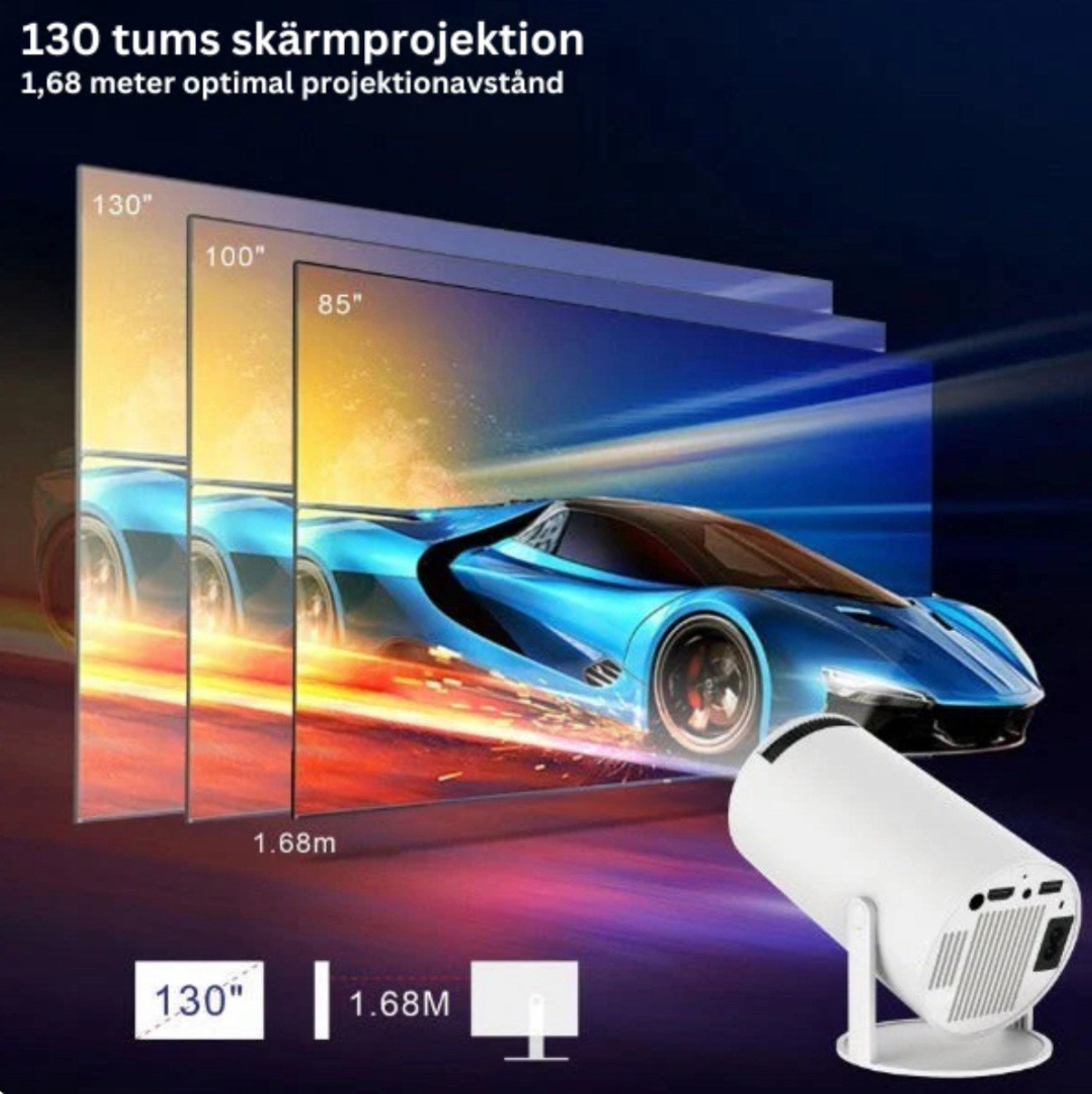 MiniLux Pro - Smart Miniprojektor med Bluetooth och WiFi (2025 Modell)