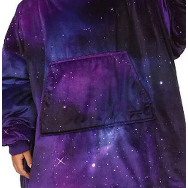 Barnens vinterfilt – Dubbelsidad hoodie-pyjamas ❄️