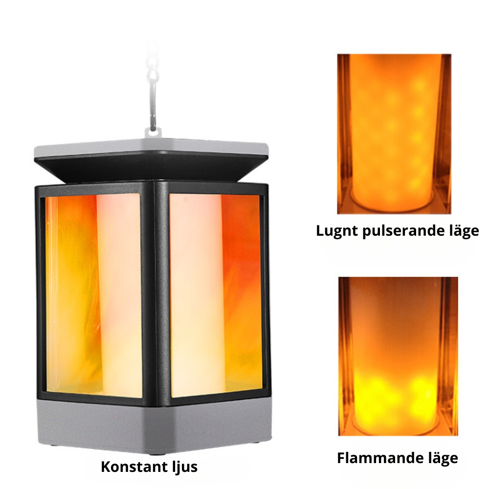 Flammande lampa för Utomhusbruk – Solcellsdriven LED