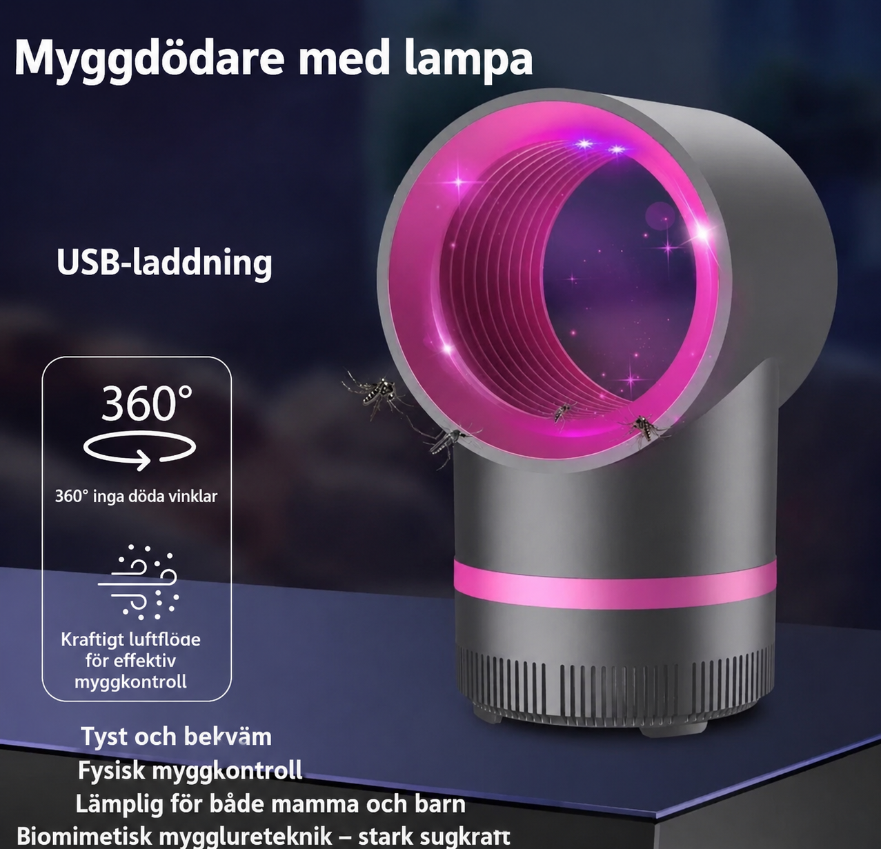 ✨ Smart Mygglampa – Tyst, Effektiv & Kemikaliefri