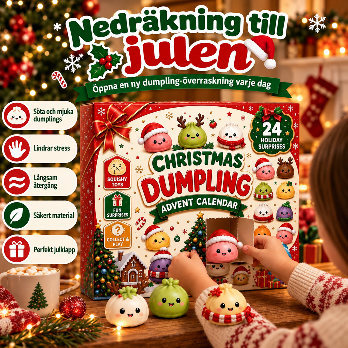 Adventskalender med Squishy Dumplings – 24 överraskningar till jul