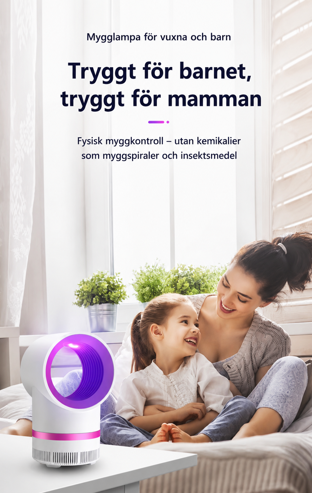 ✨ Smart Mygglampa – Tyst, Effektiv & Kemikaliefri