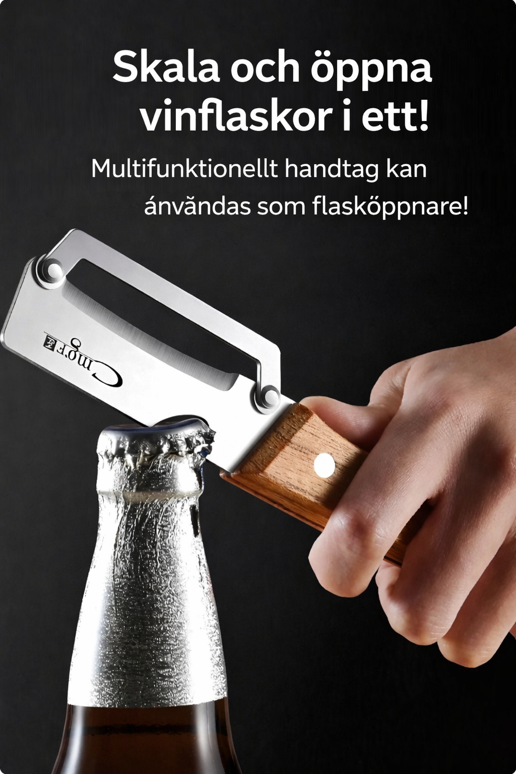 Multifunktionell köksskalare/skärare/öppnare i rostfritt stål