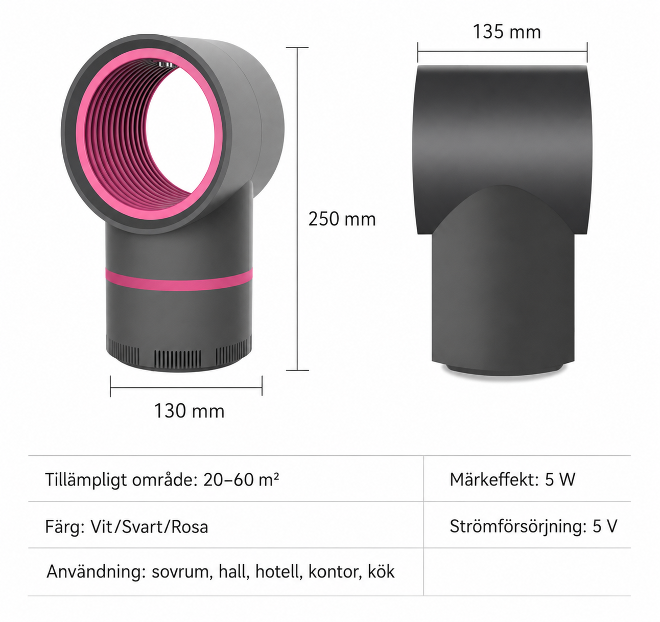 ✨ Smart Mygglampa – Tyst, Effektiv & Kemikaliefri