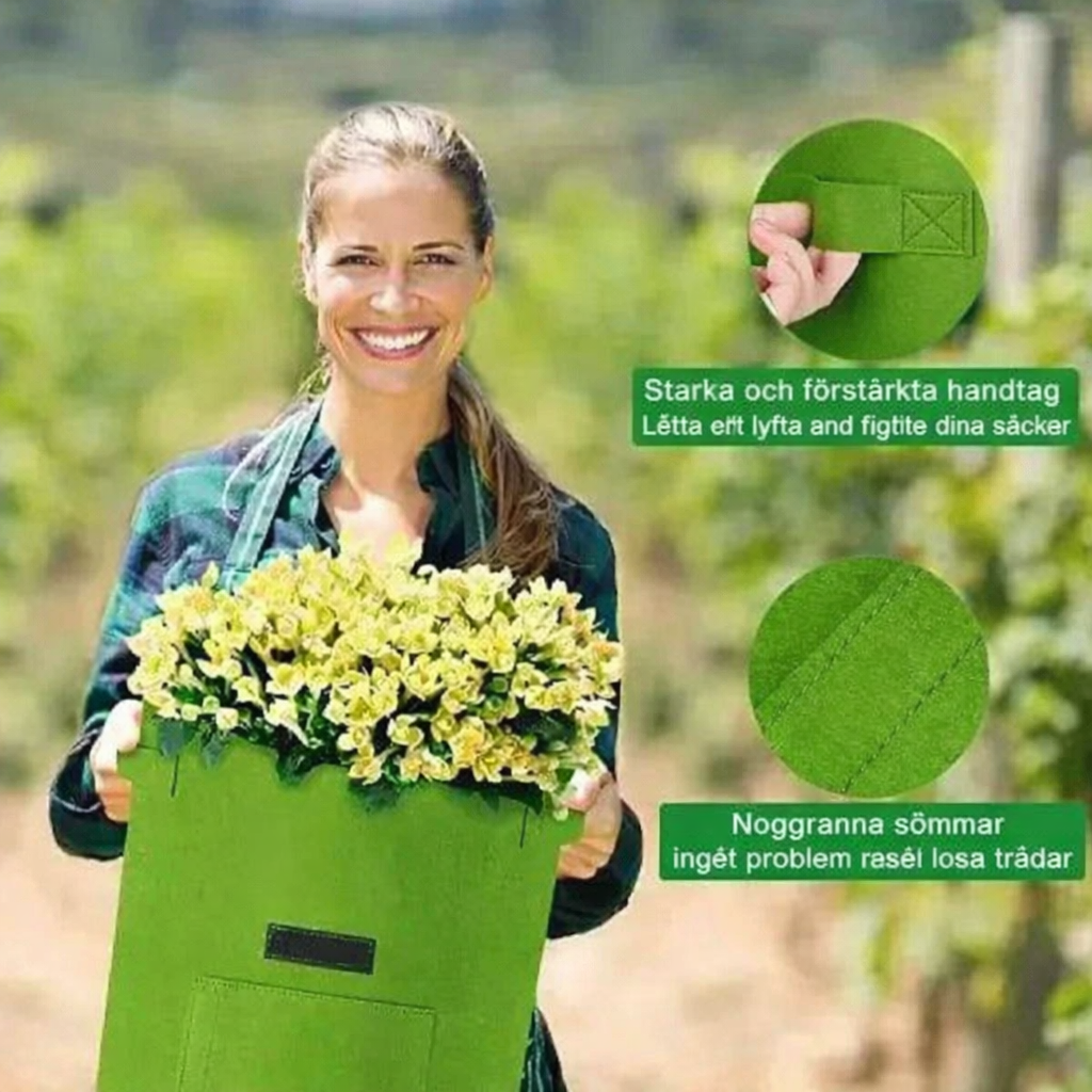 🌱 Filtväxtpåsar – ovävt tyg, odlingspåsar för växter, trädgårdspotatispåsar, växthus, grönsaksodlingspåsar, fuktbevarande vertikala odlingsverktyg