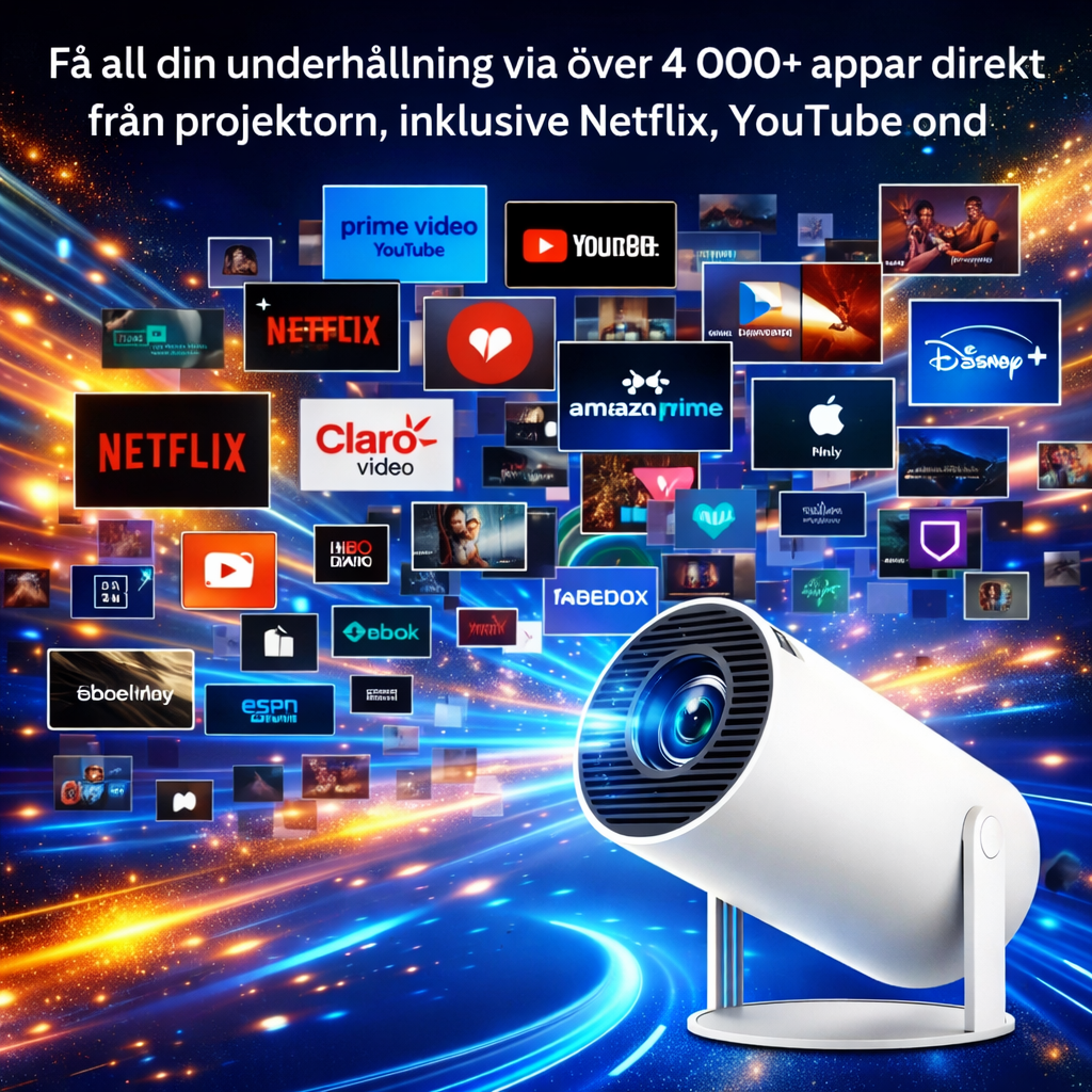 MiniLux Pro - Smart Miniprojektor med Bluetooth och WiFi (2025 Modell)