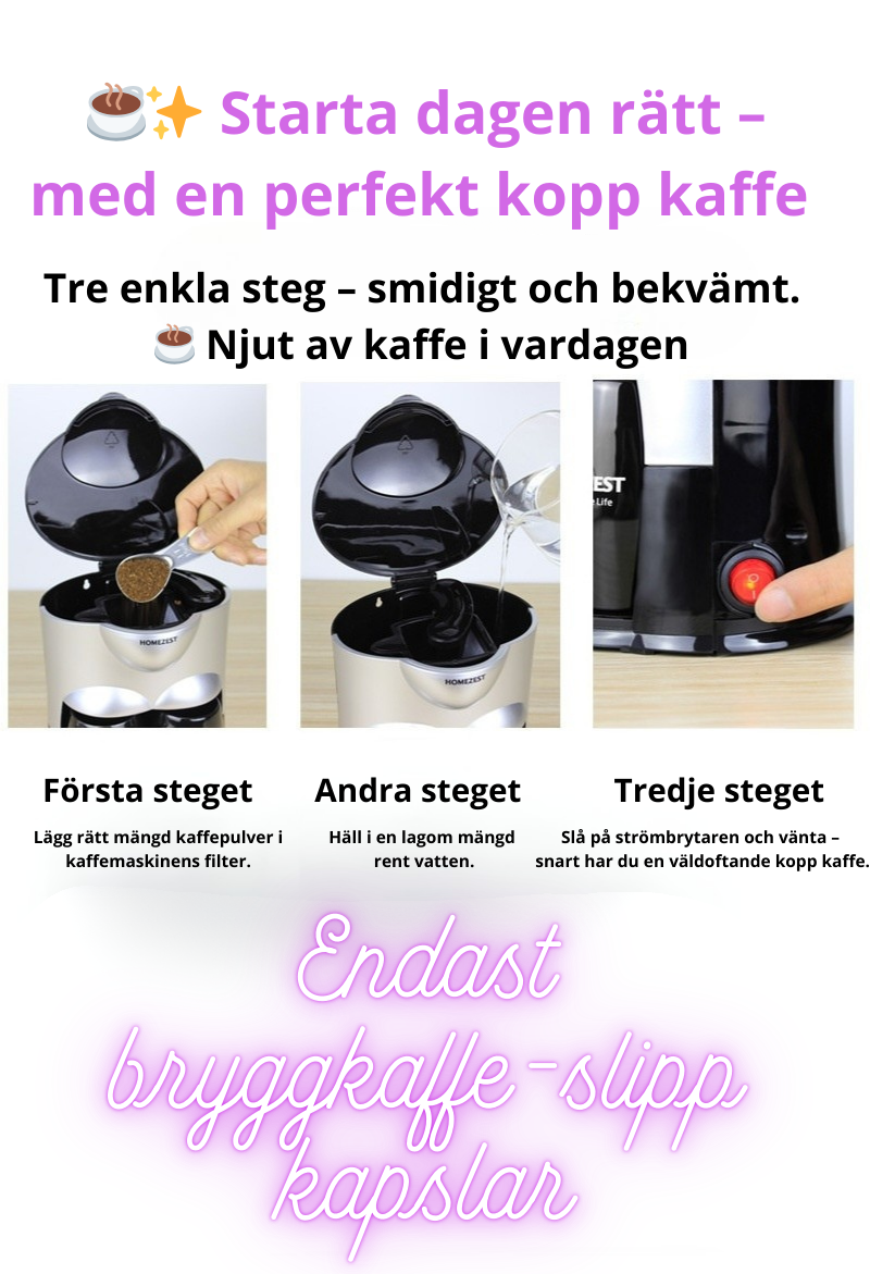 Automatisk Kaffemaskin i Mini-format – Färskt kaffe på några minuter