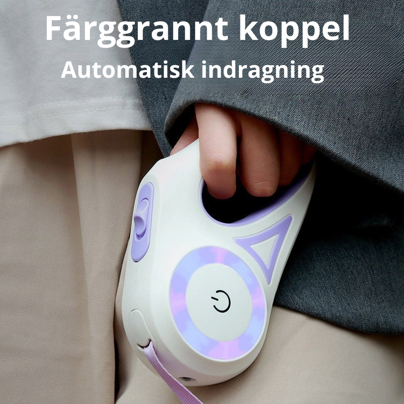 Utdragbart Hundkoppel med Halsband & Inbyggd Spotlight – Smidig och säker promenad för små och medelstora hundar (även katter!)