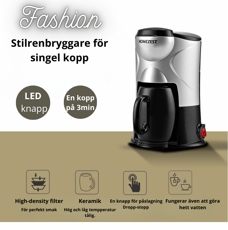 Automatisk Kaffemaskin i Mini-format – Färskt kaffe på några minuter
