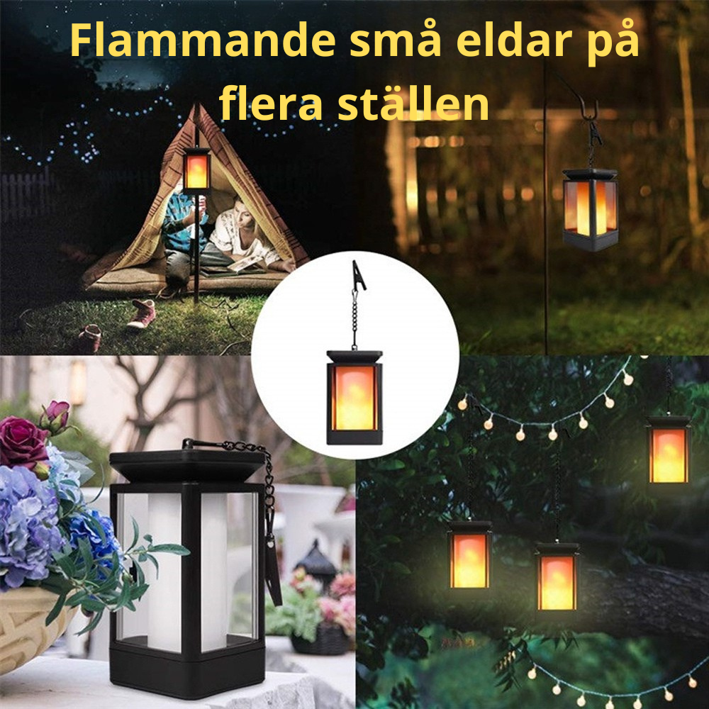 Flammande lampa för Utomhusbruk – Solcellsdriven LED