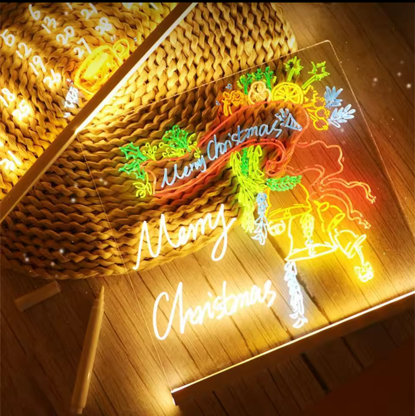 LED Anteckningstavla med Nattlampa – Färgglad & Kreativ Gåva för Barn