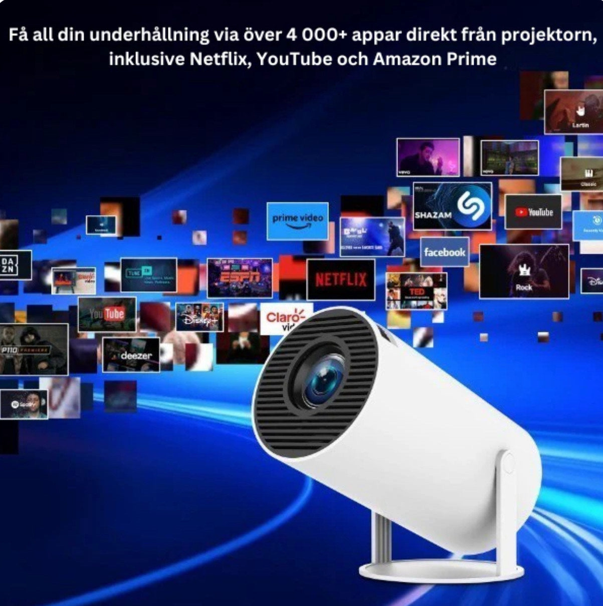 MiniLux Pro - Smart Miniprojektor med Bluetooth och WiFi (2025 Modell)