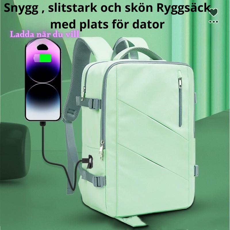 Ryggsäck med laddning – Enkel design med stor kapacitet, perfekt för resor