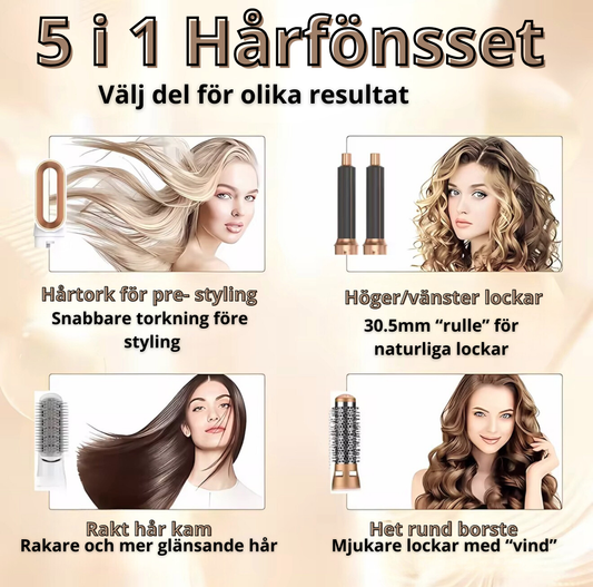 5-i-1 Multifunktionellt Hårstyling-Set