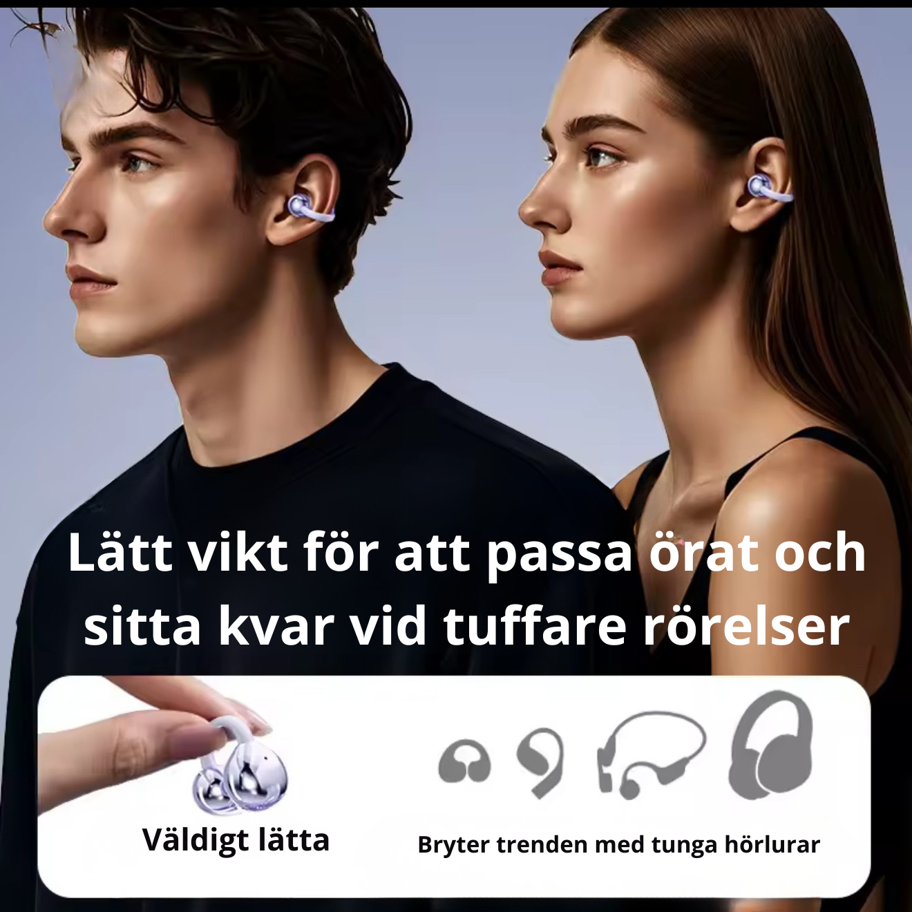 Trådlösa benledning-hörlurar med Bluetooth 5.4 – Vattentäta sporthörlurar med öronklämma, HIFI-ljud, digital display & inbyggd mikrofon