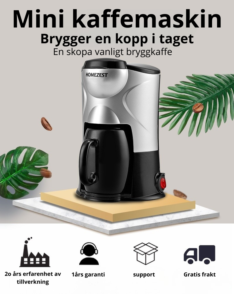 Automatisk Kaffemaskin i Mini-format – Färskt kaffe på några minuter