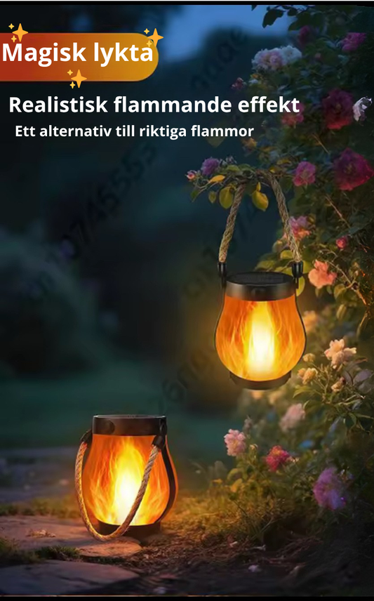Utomhusbelysning – Trädgårdslampa med Fladdrande Låga