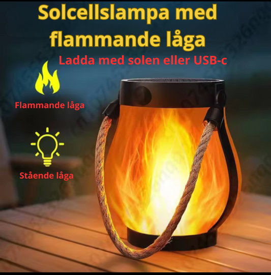 Utomhusbelysning – Trädgårdslampa med Fladdrande Låga